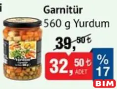 YURDUM GARNİTÜR 560 G fiyat ve kampanya bilgisi